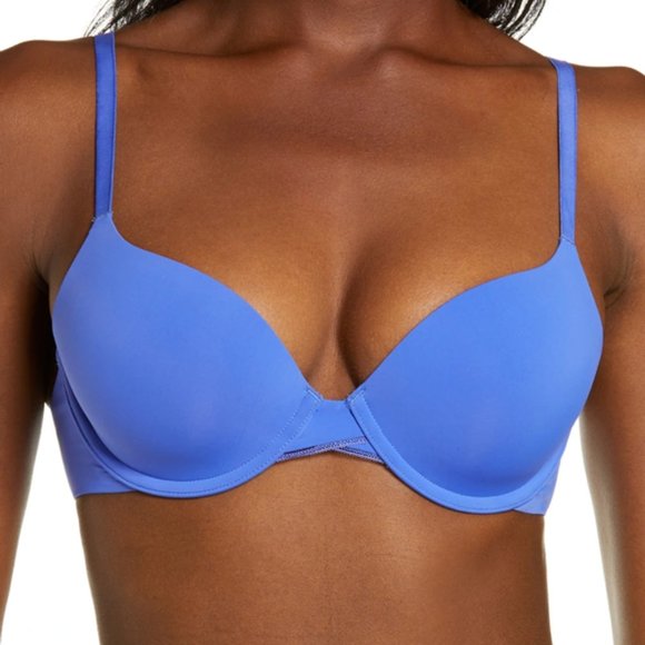 ON GOSSAMER Sleek Micro Convertible T-shirt Bra In Ocean Blue - Picture 1 of 4